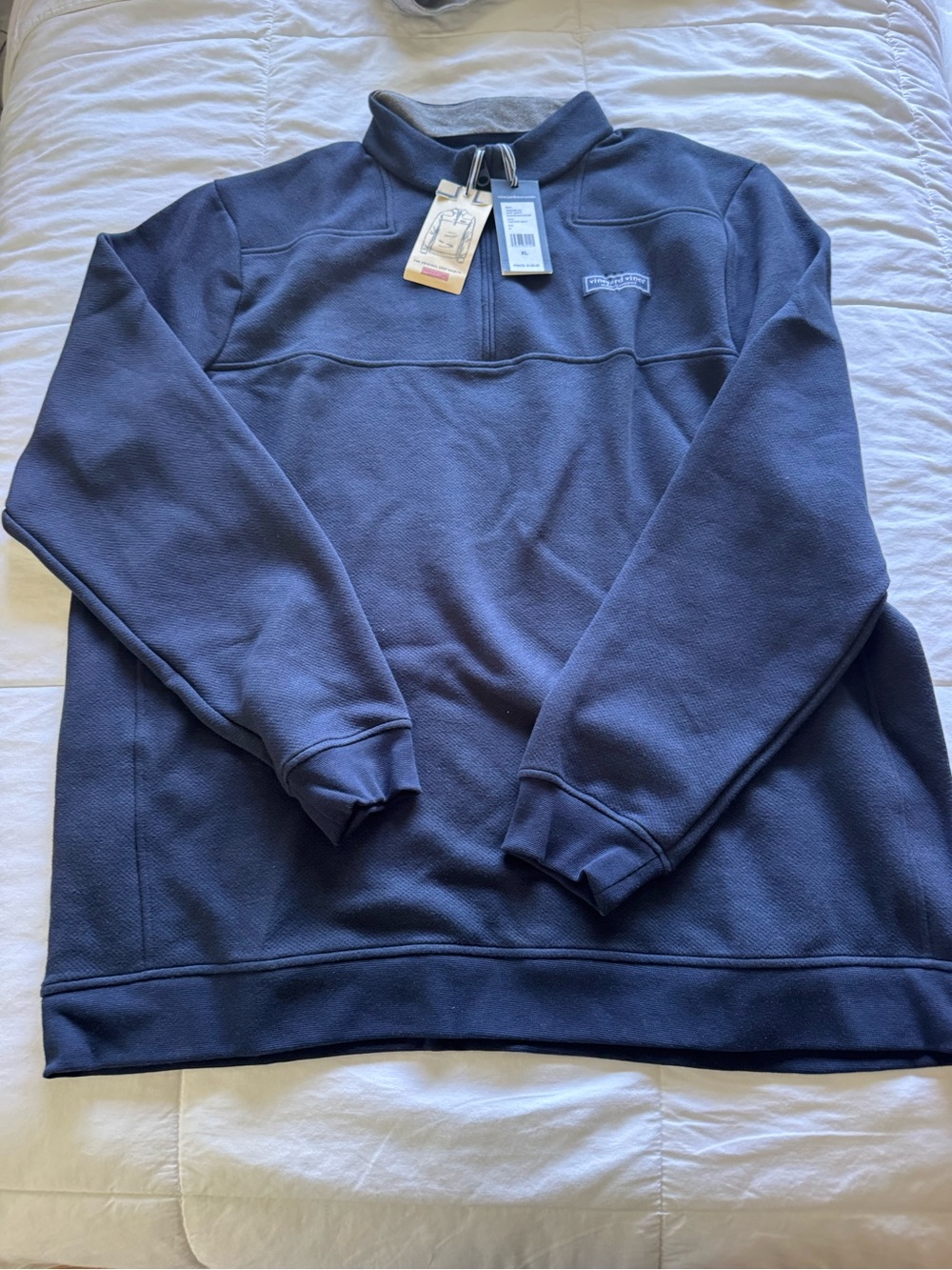 Vineyard Vines Shep Shirt NWT Navy Blue Half-Zip Fleece Pullover XL